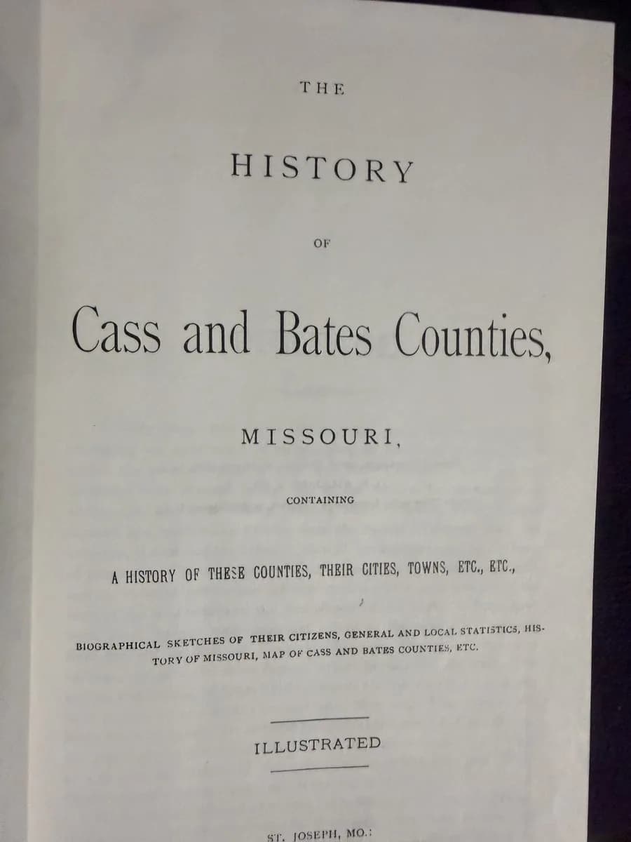 History of Cass & Bates Counties, MO — title page (TOTM-BK-089)
