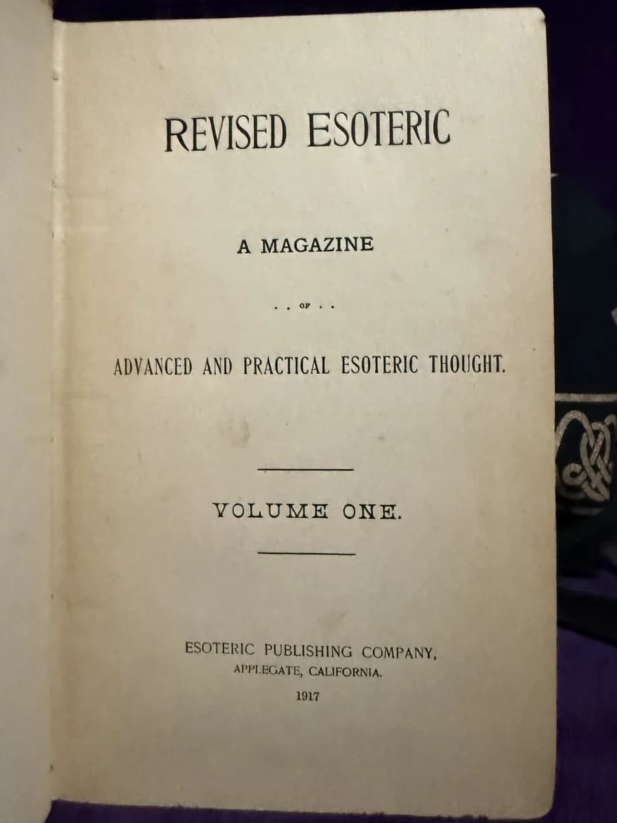 Revised Esoteric Vol. 1 — title page (TOTM-BK-076)