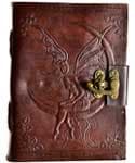 Fairy Moon leather blank book w/ latch