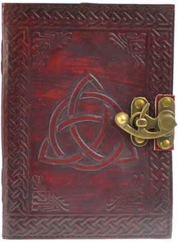 Triquetra leather blank book w/ latch
