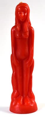 8" Red Female candle