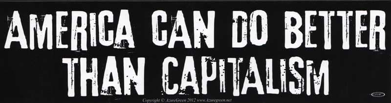 America Can Do Better Than Capitalism bumper sticker