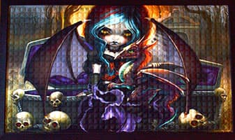 17 5/8" x  19 1/2" Vampire Girl doormat