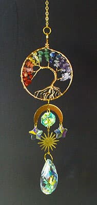 15"  7 Chakra Tree of Life sun catcher