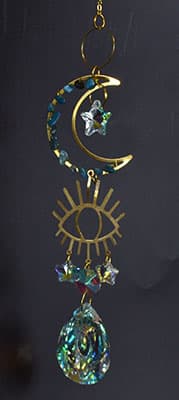 16"  Evil Eye Crescent sun catcher