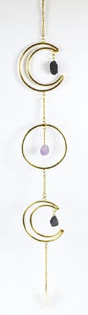22"x 3" Triple Moon Wreath with Stones wall hanging