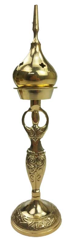 9" Goddess brass incense burner