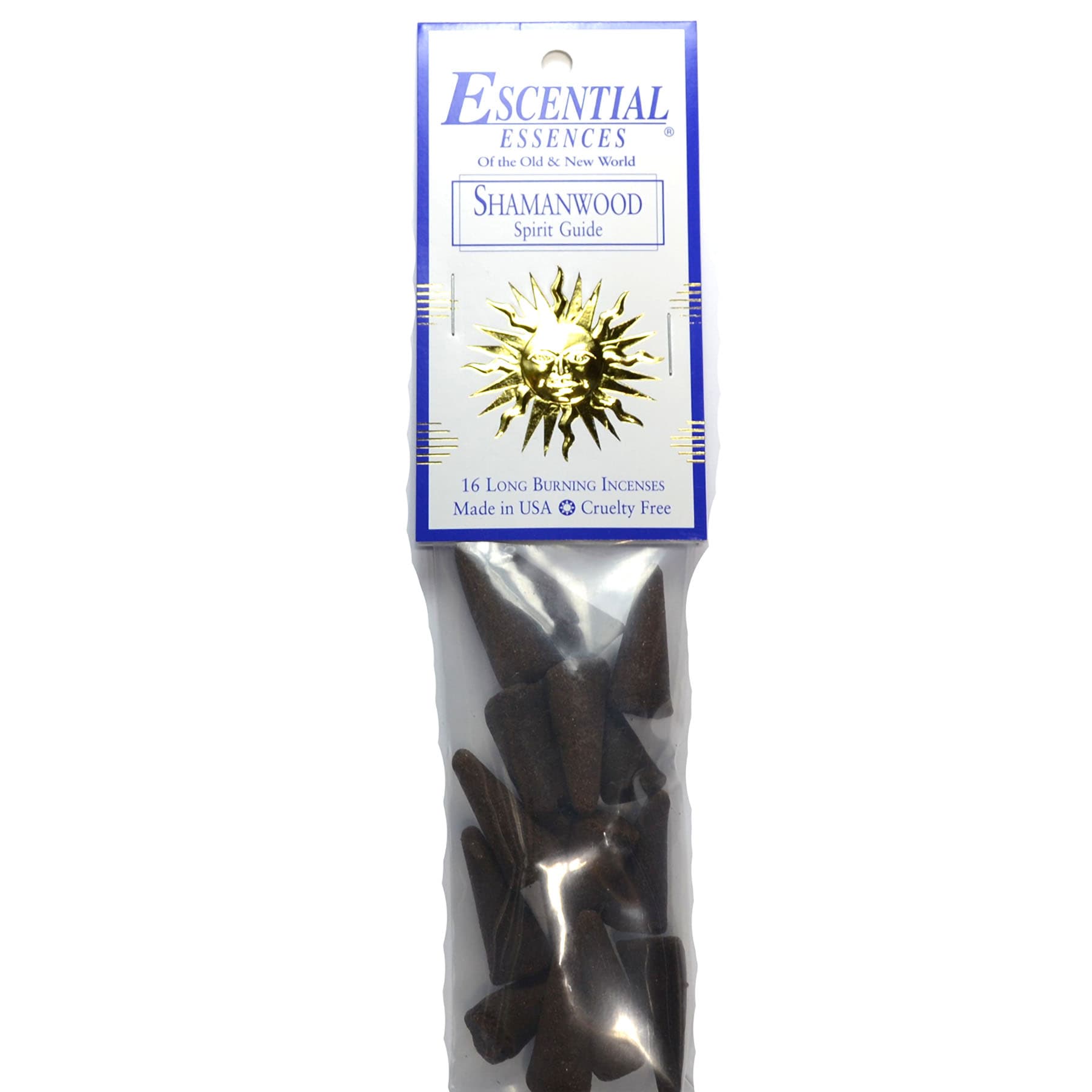 16/pk Shamanwood escential essences incense cones