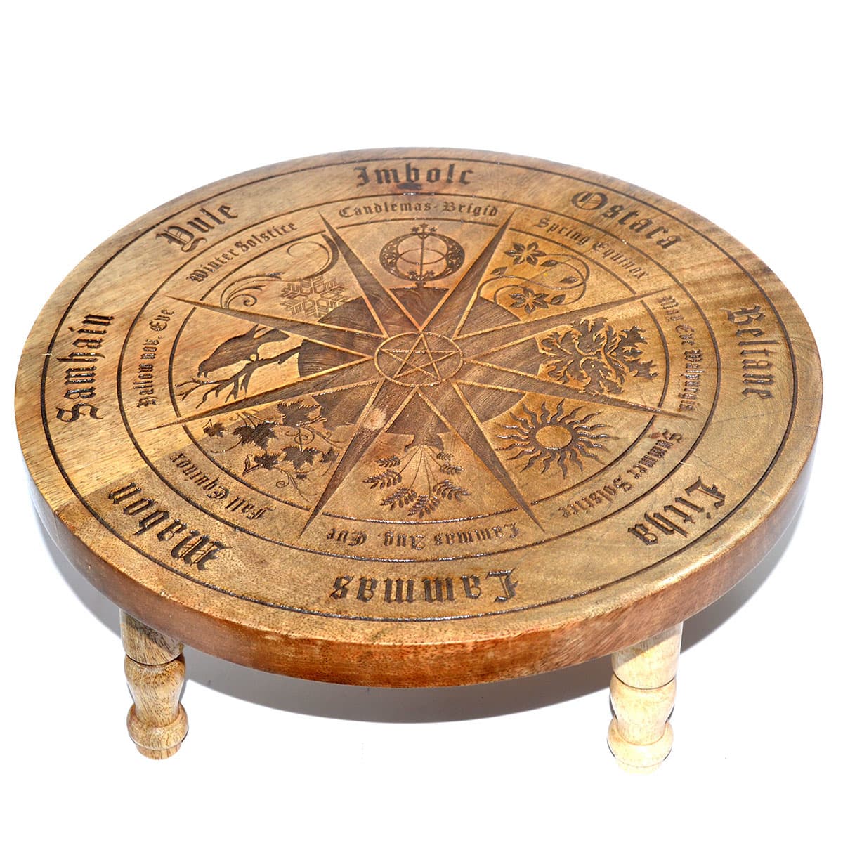 11 3/4" dia Pagan Calendar altar table