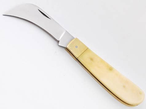 Folding Boline 7" white bone