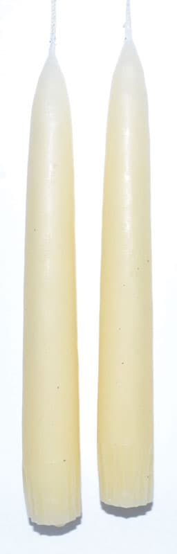 7" Antique White taper pair