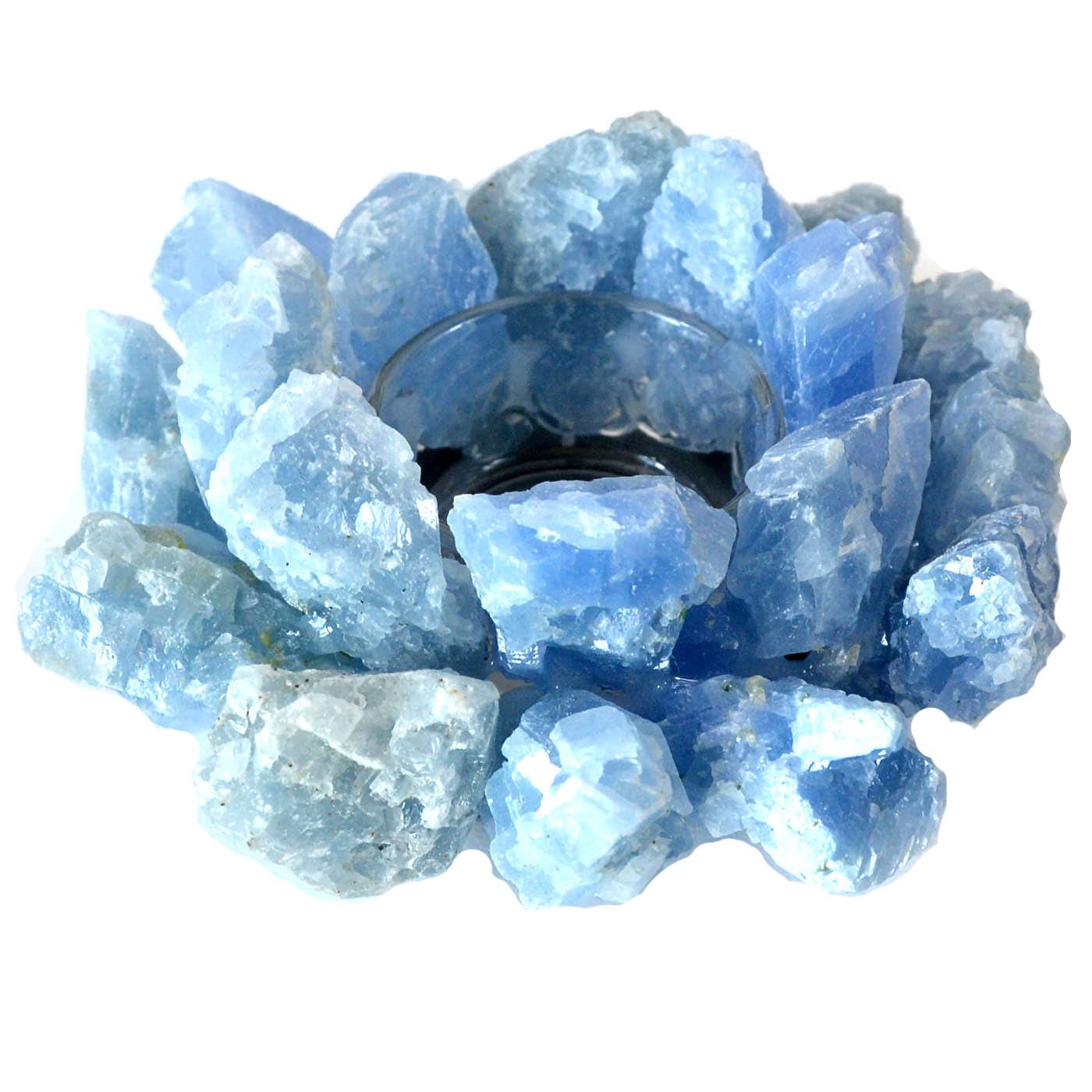 4 1/2" Blue Cacite tealight holder