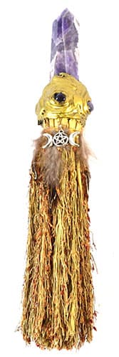 10" Triple Moon Crystal broom