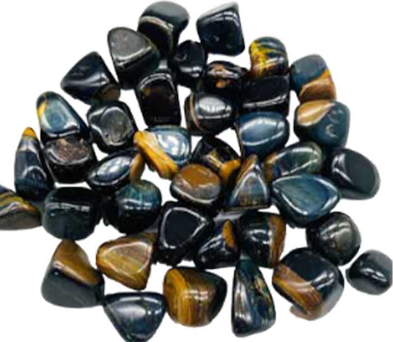 1 lb Tigers Eye, Blue tumbled stones