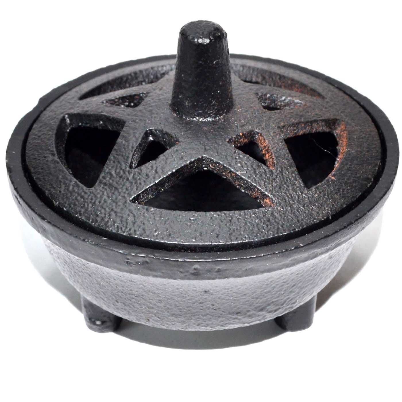 3 3/8" Cast Iron Pentagram cauldron