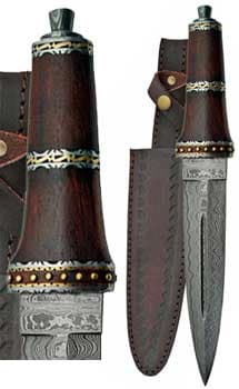 Dirk Wod Damascus athame 13 3/4"